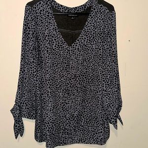 Gray and Black Animal Print Top